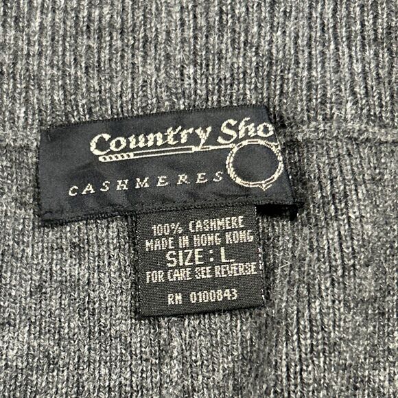 Country Shop Pants Womens Large 100% Cashmere Knit Stretch Gray Lounge Comfy - Picture 2 of 5
